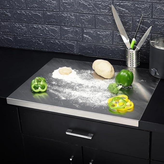 Large Countertop Stainless Steel Chopping Board for Kitchen,Fruit and Vegetable Cutting & Chopping Board (Pack of 1) - CL-DW-862
