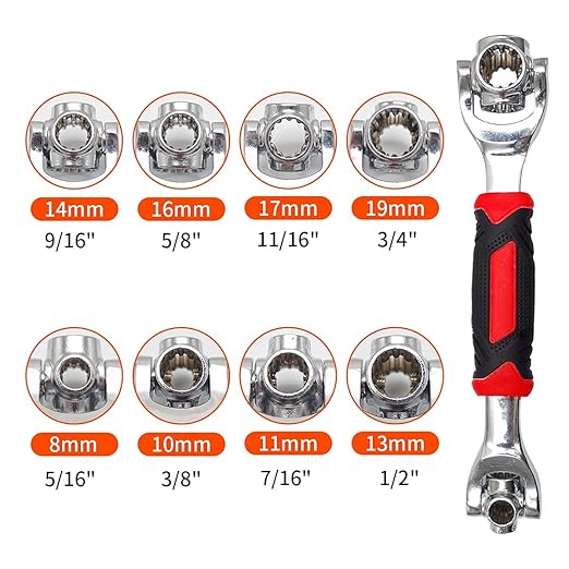 Multifunction Wrench Tool with 360 Degree Rotating Head, Magnetic Spanner Tool for Home and Car Repair Tool Works - CL-RI-1769