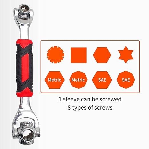 Multifunction Wrench Tool with 360 Degree Rotating Head, Magnetic Spanner Tool for Home and Car Repair Tool Works - CL-RI-1769